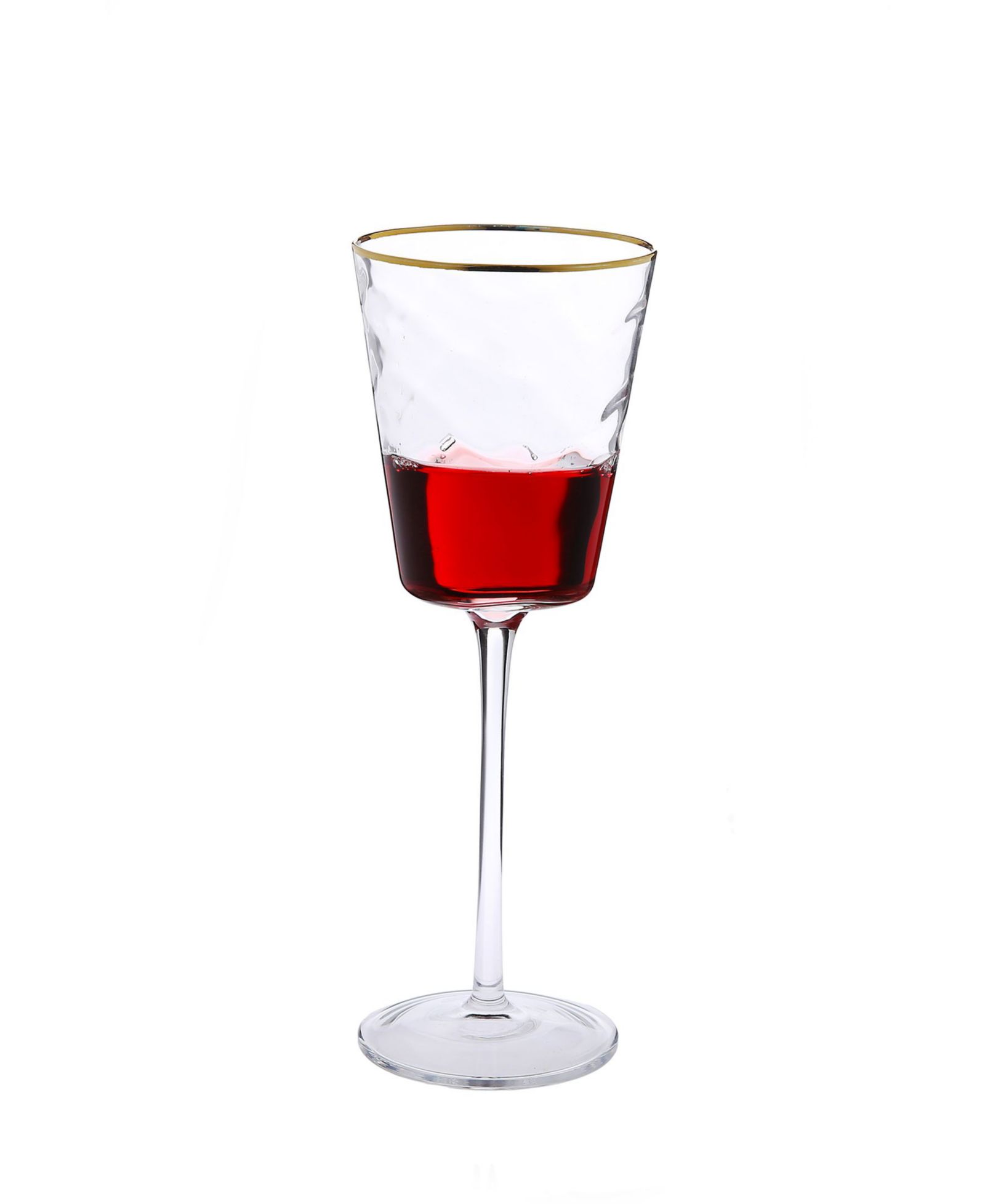 Набор из 6 винных бокалов Classic Touch Pebble Glass с золотистой каймой