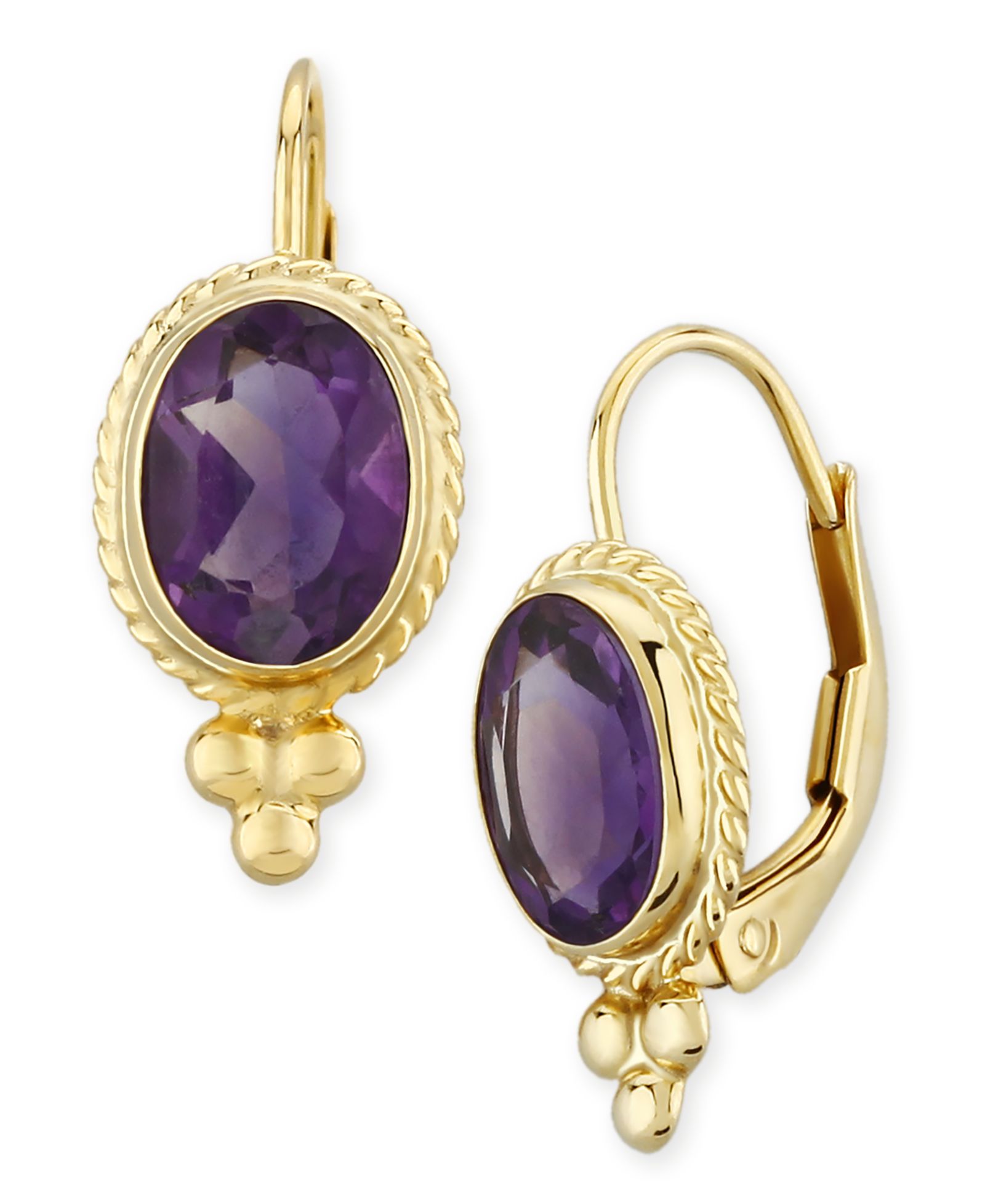 Серьги-подвески Gemstone Twist Gallery Drop в 14k Yellow Gold, Citrine