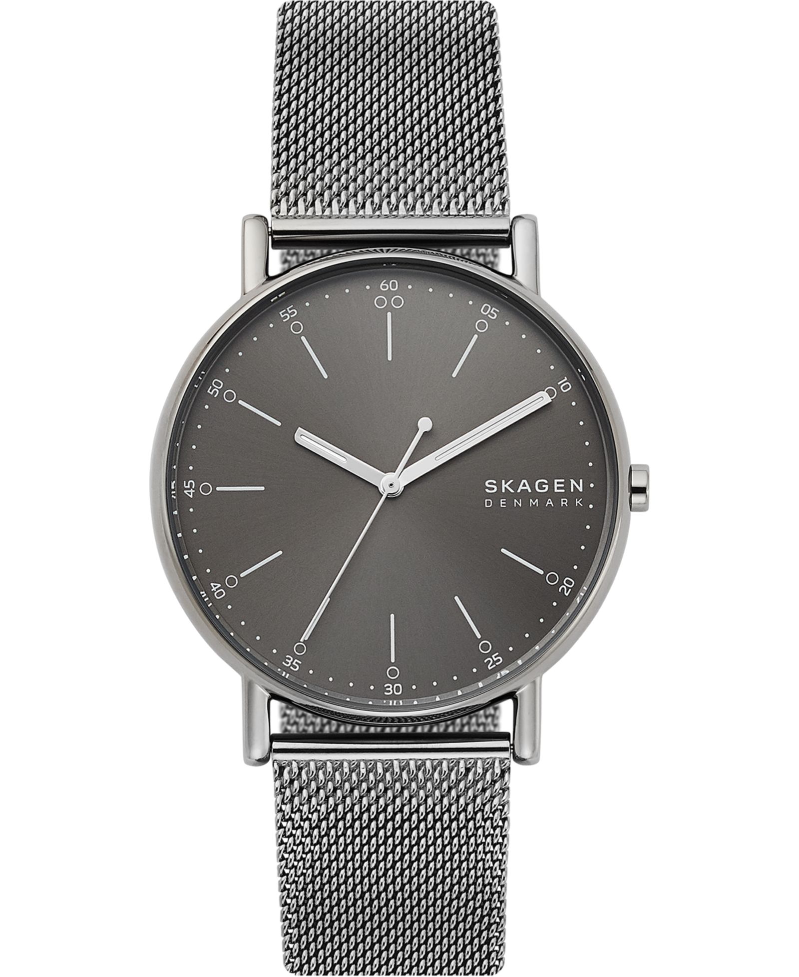 Skagen Men's Signatur Gunmetal Stainless Steel Mesh Bracelet Watch 40mm