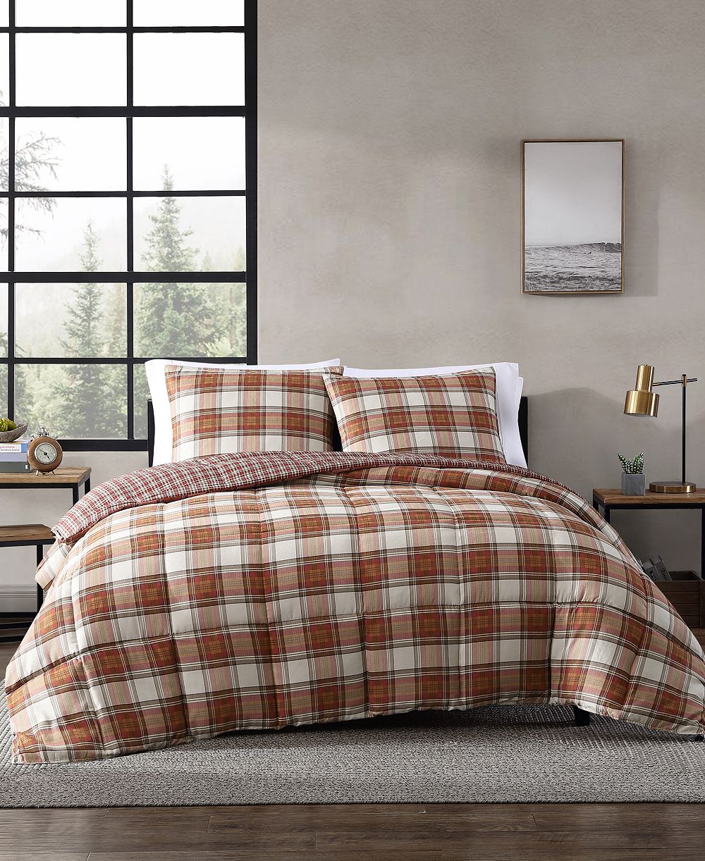 Eddie Bauer комплект одеял Edgewood Plaid Down Alternative, King