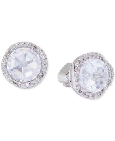 Серьги-гвоздики Kate Spade New York Silver-Tone Pavé & Large Crystal Round