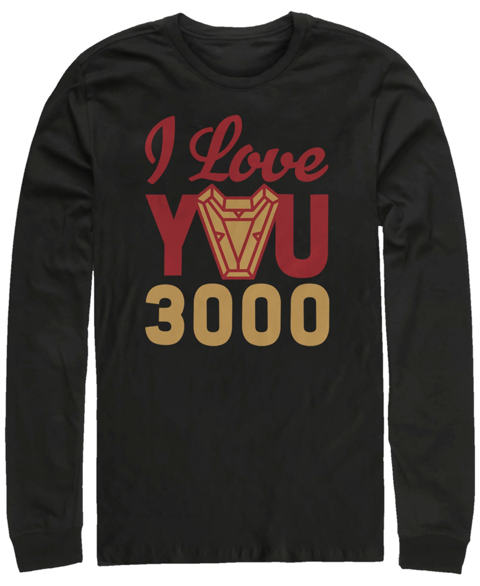 Marvel Men's Avengers Endgame I Love You 300 Arc Reactor, Long Sleeve T-shirt
