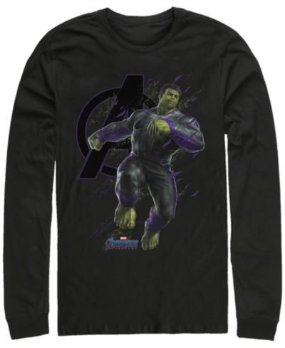Marvel Мужская футболка Avengers Endgame Hulk Galaxy Jump с длинным рукавом