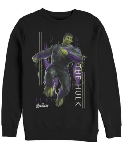 Marvel Men's Avengers Endgame Hulk Action Pose, Crewneck Fleece