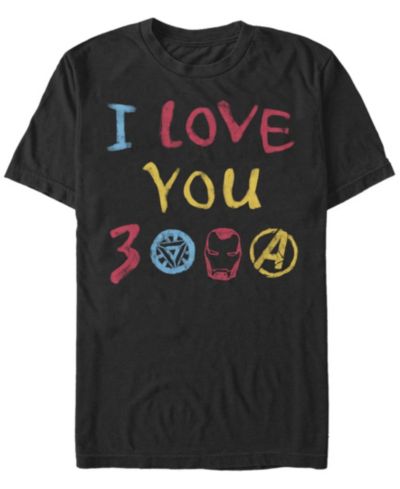 Marvel Men's Avengers Endgame Iron Man Hand Drawn I Love You 3000, Short Sleeve T-shirt