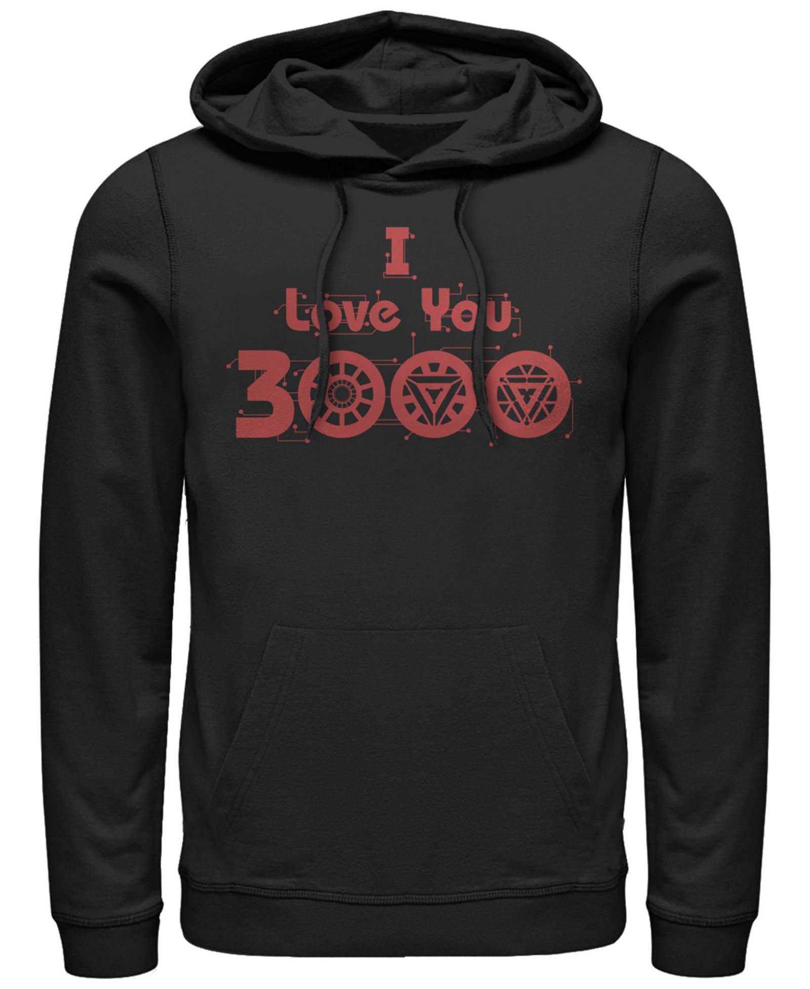 Marvel Men's Avengers Endgame I Love You 3000 Circuits, Pullover Hoodie
