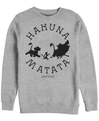 Disney Men's Lion King Hakuna Matata Pride Camp, Crewneck Fleece