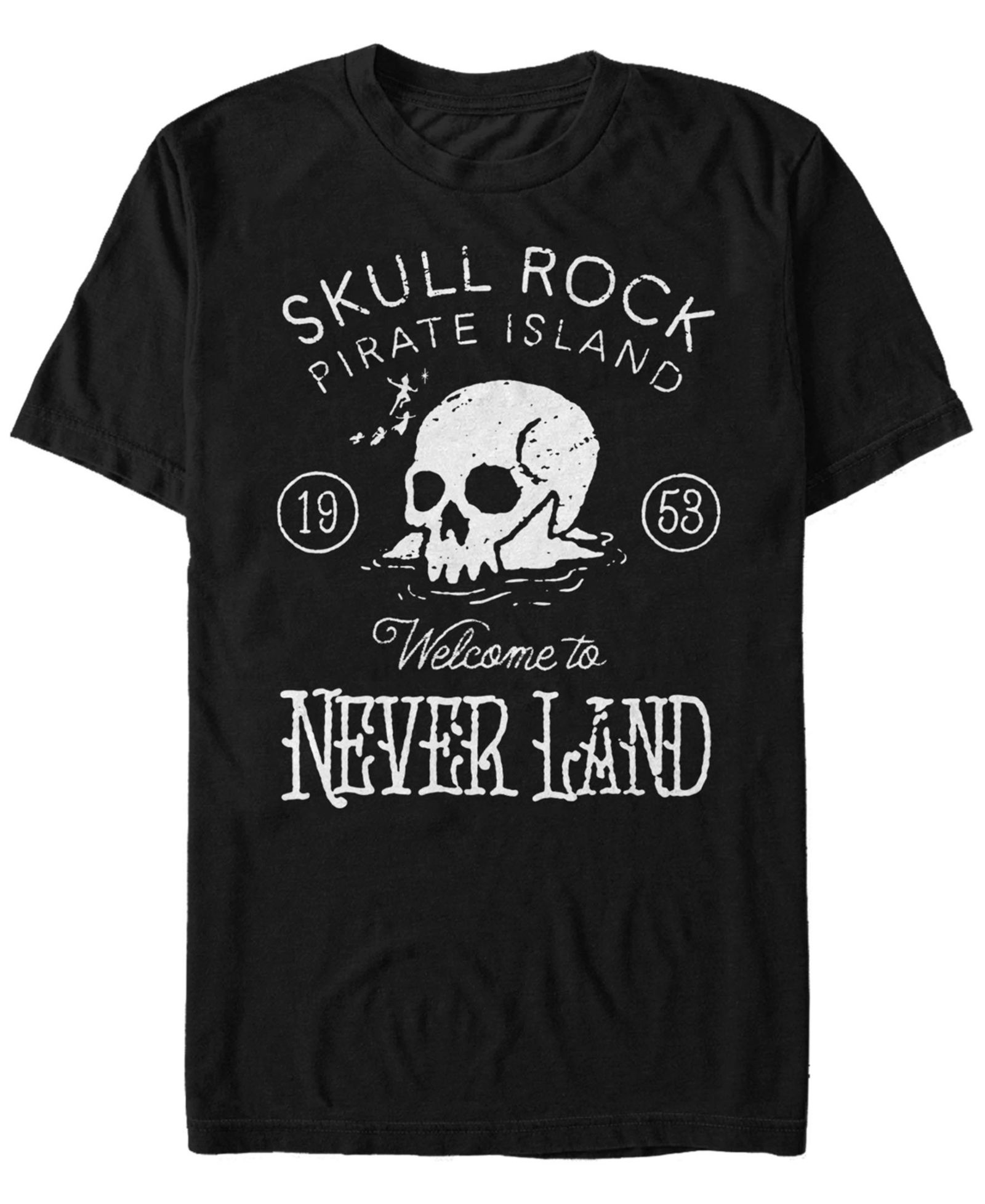 Disney Men's Peter Pan Skull Rock Vintage Inspired, Short Sleeve T-Shirt