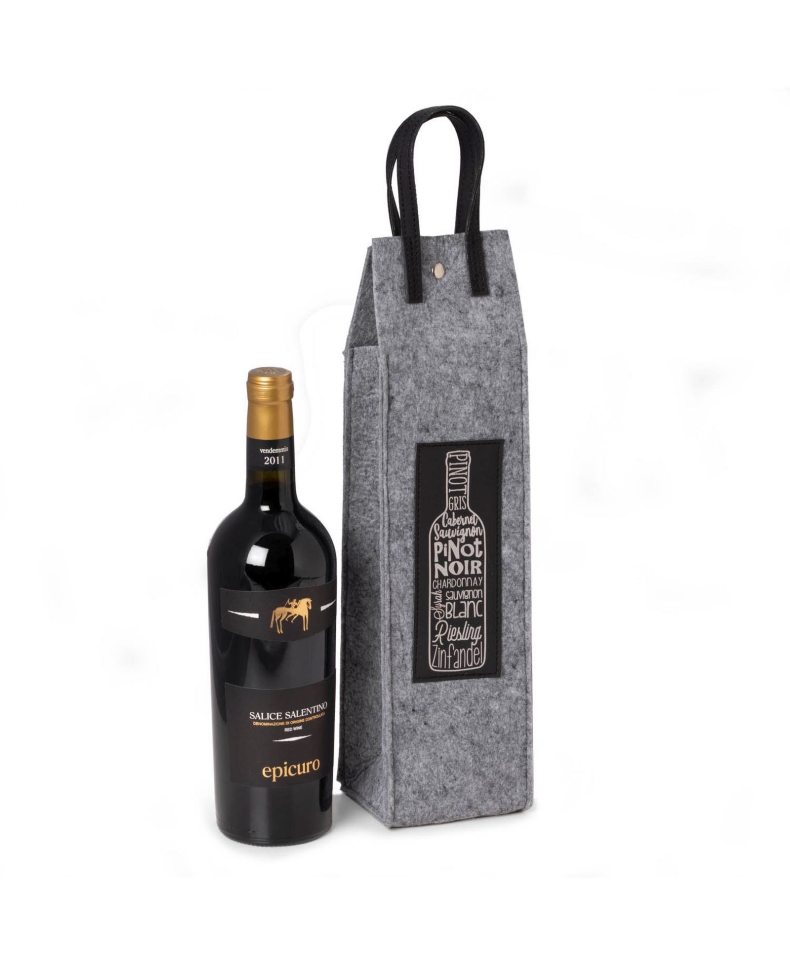 Сумка для вина Bey-Berk Wines of The World Felt Wine Tote