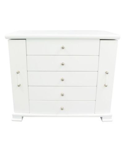 Pko Inc Wooden Jewelry Box, White