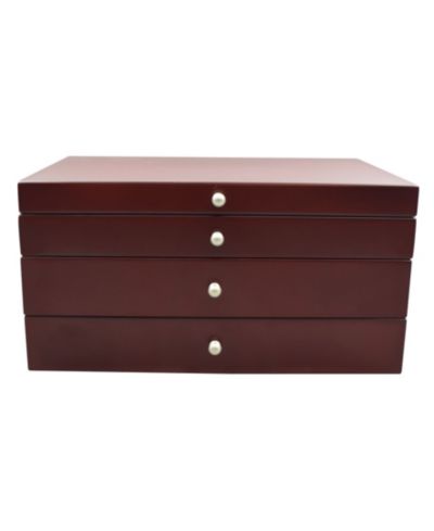 Pko Inc Elegant Walnut Finish Jewelry Box