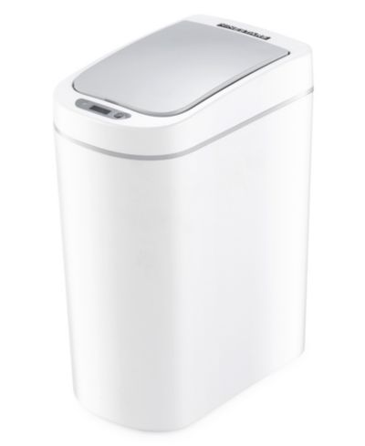 NINESTARS Bathroom Automatic Infrared Motion Sensor Trash Can, 1.8 Gal 7L, ABS Plastic Trash can