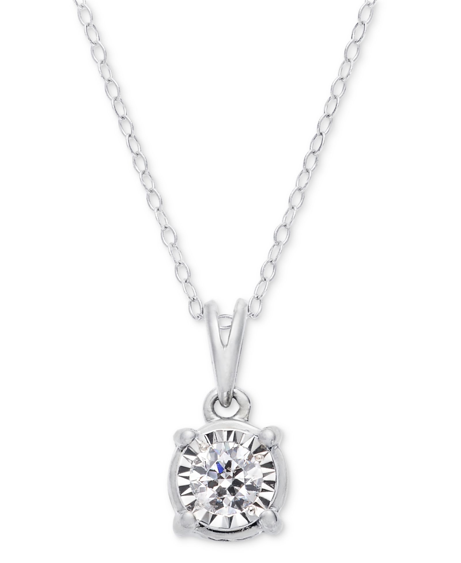 Подвеска TruMiracle® Diamond 18" Pendant Necklace (1/2 ct. t.w.) в 14k White, Yellow, or Rose Gold