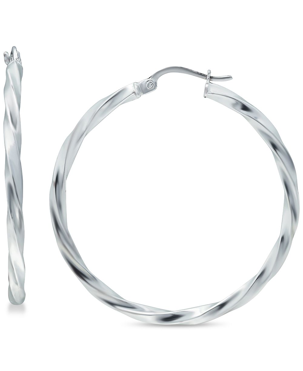 Giani Bernini Twist Hoop Earrings in Sterling Silver, Created for Macy's
