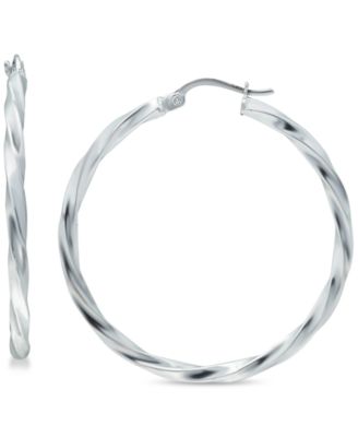 Серьги Giani Bernini Twist Hoop из стерлингового серебра