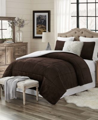Комплект покрывала Cathay Home Inc. Plush Faux Fur and Sherpa Reversible King/California King