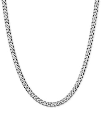 Цепочка ожерелье Flat Curb Link 18" из стерлингового серебра