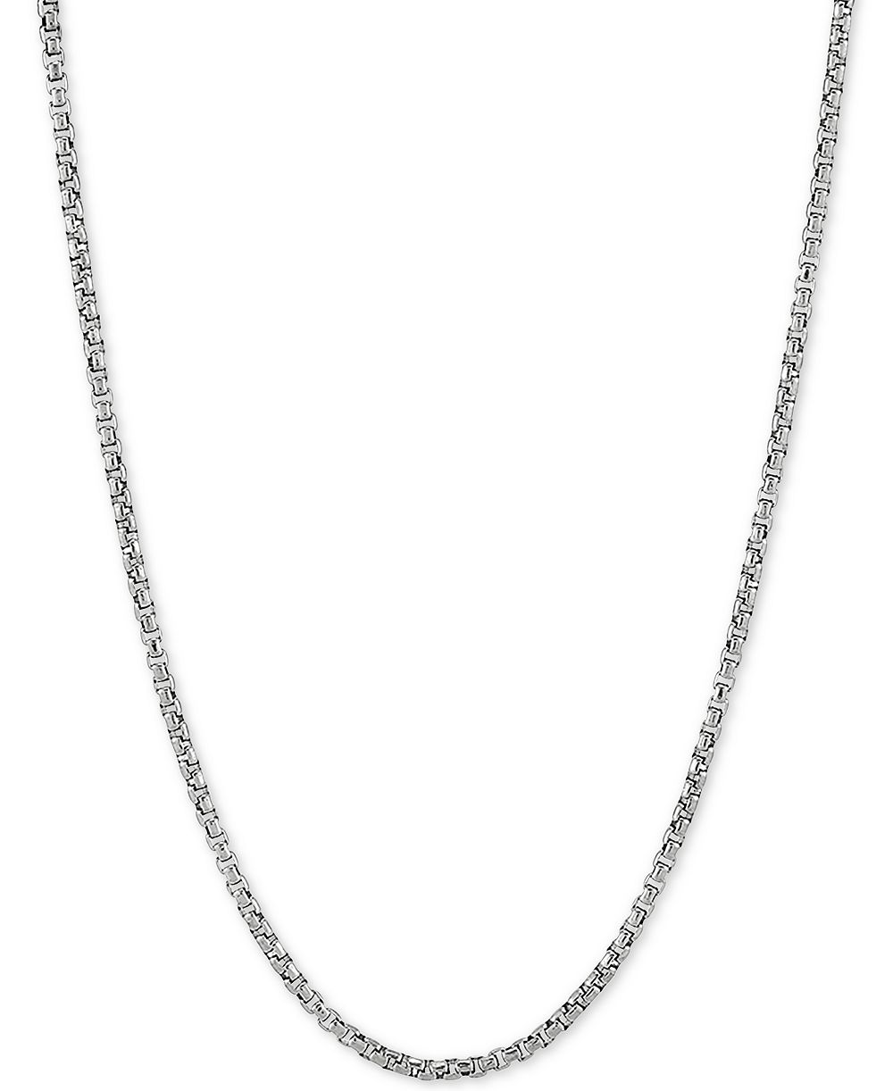Rounded Box Link 20" Chain Necklace in Sterling Silver or 18k Gold-Plated Over Sterling Silver