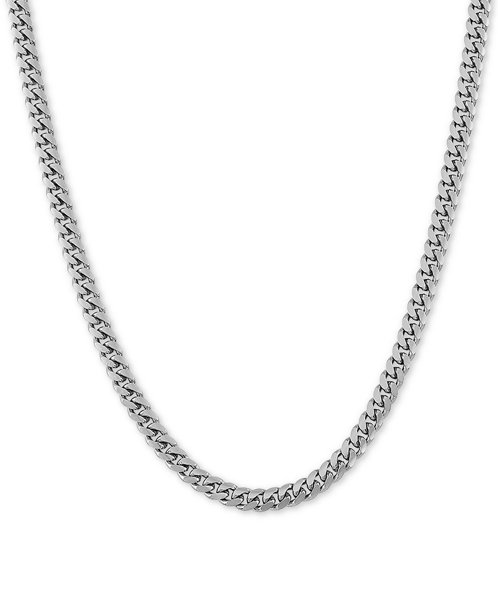 Цепочка ожерелье Cuban Link 24" в Sterling Silver или 18k Gold-Plated Over Sterling Silver