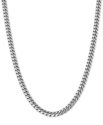 Cuban Link 22" Chain Necklace in Sterling Silver or 18k Gold-Plated Over Sterling Silver