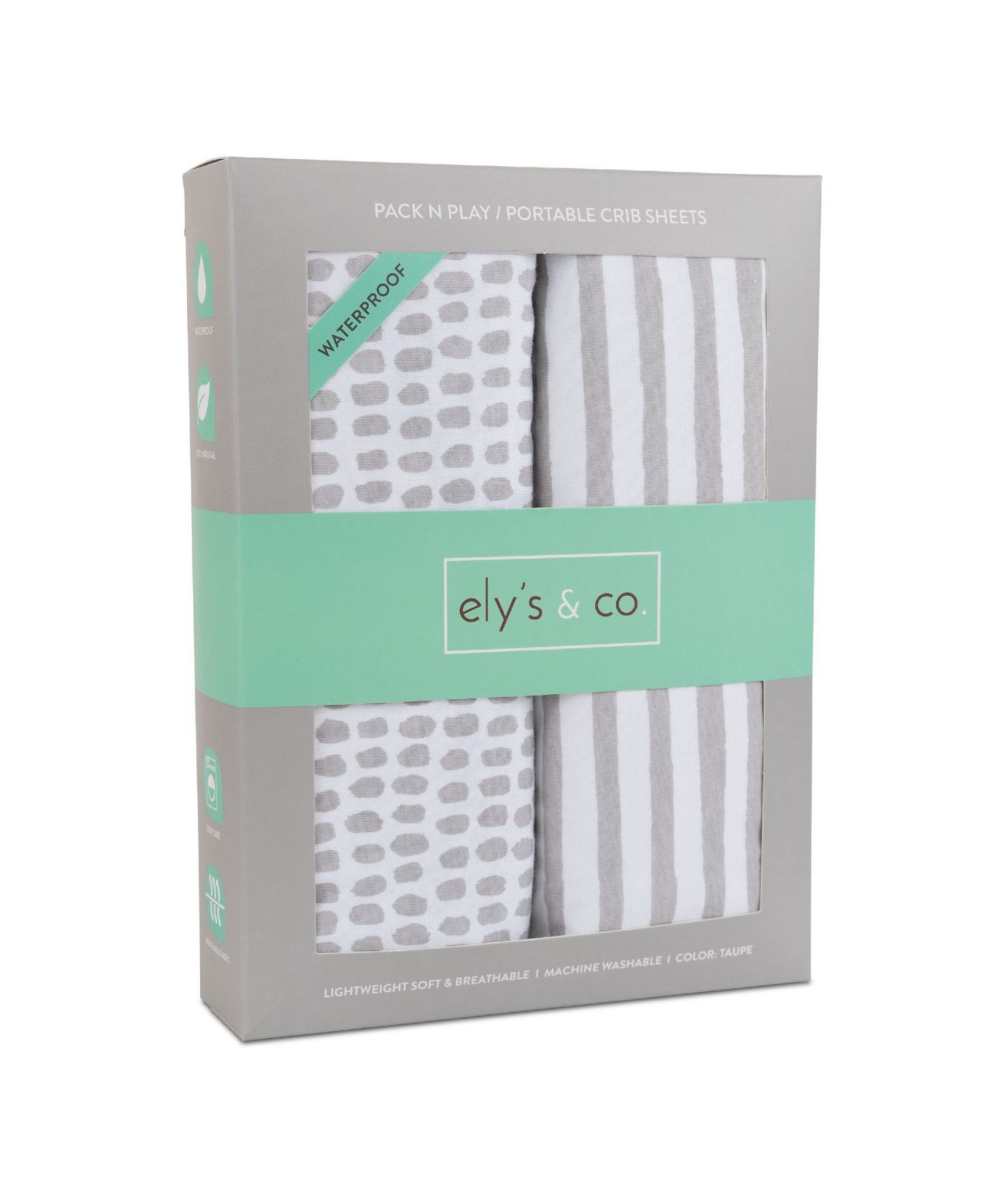 Простыня для детской кроватки Ely's & Co. Waterproof Pack N Play (2 шт.)