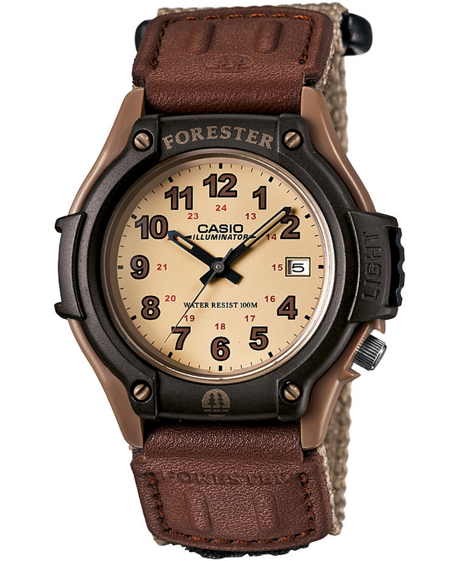Casio Мужские часы Forester, нейлоновый ремешок, 41mm, бежевый