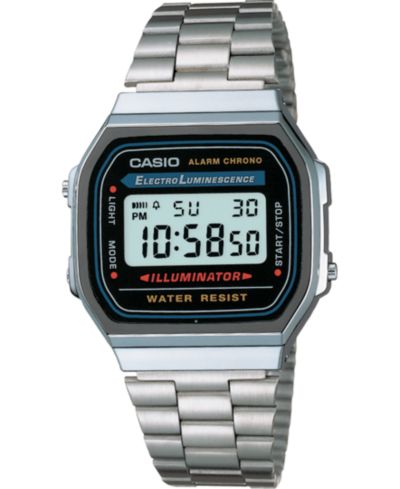 Casio унисекс цифровые часы из нержавеющей стали с браслетом, 32mm