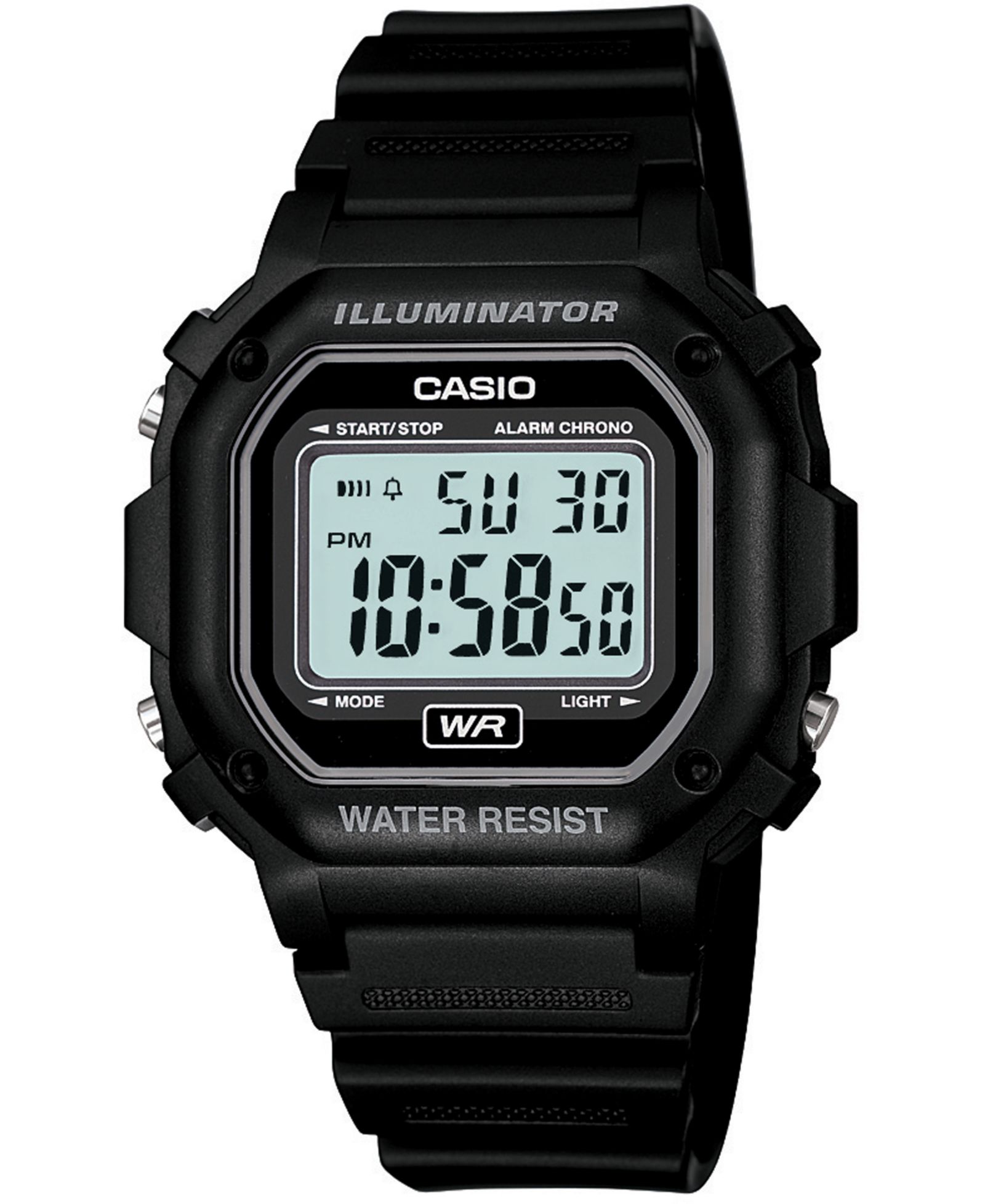 Casio Men's Digital Black Resin Strap Watch 42.4mm