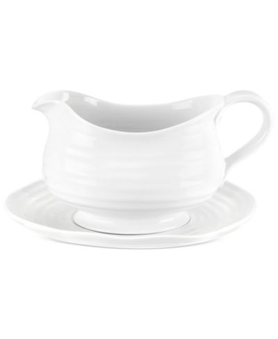 Portmeirion Sophie Conran White Gravy Boat & Stand