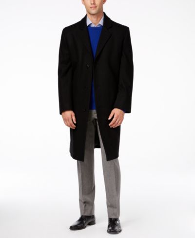 Шерстяное пальто London Fog Big and Tall Signature Wool-Blend Overcoat