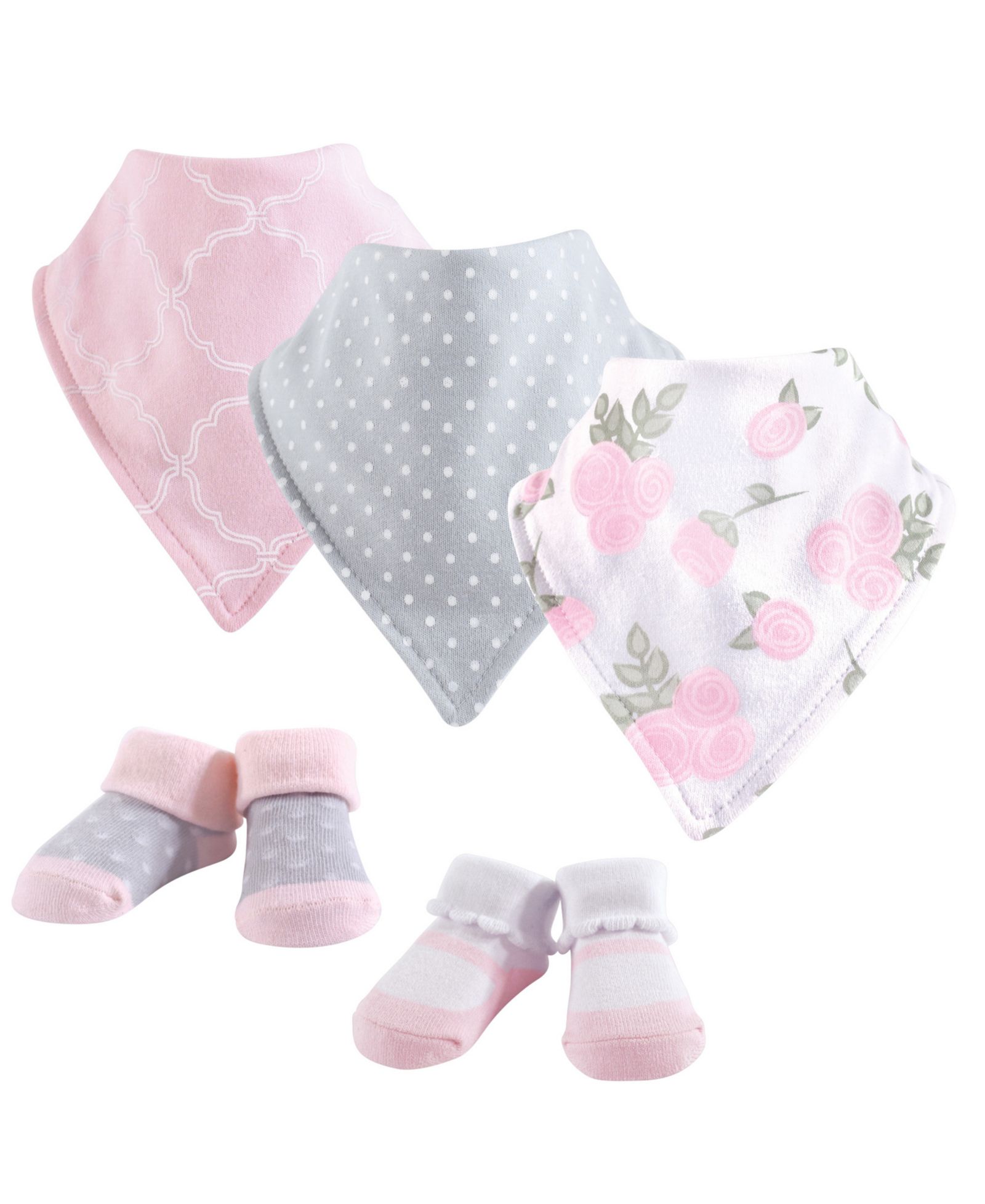 Hudson Baby Cotton Bib and Sock Set
