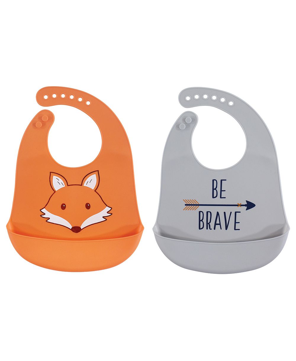 Hudson Baby Boys Hassle-Free Silicone Mealtime Bibs