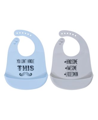 Hudson Baby Boys Hassle-Free Silicone Mealtime Bibs