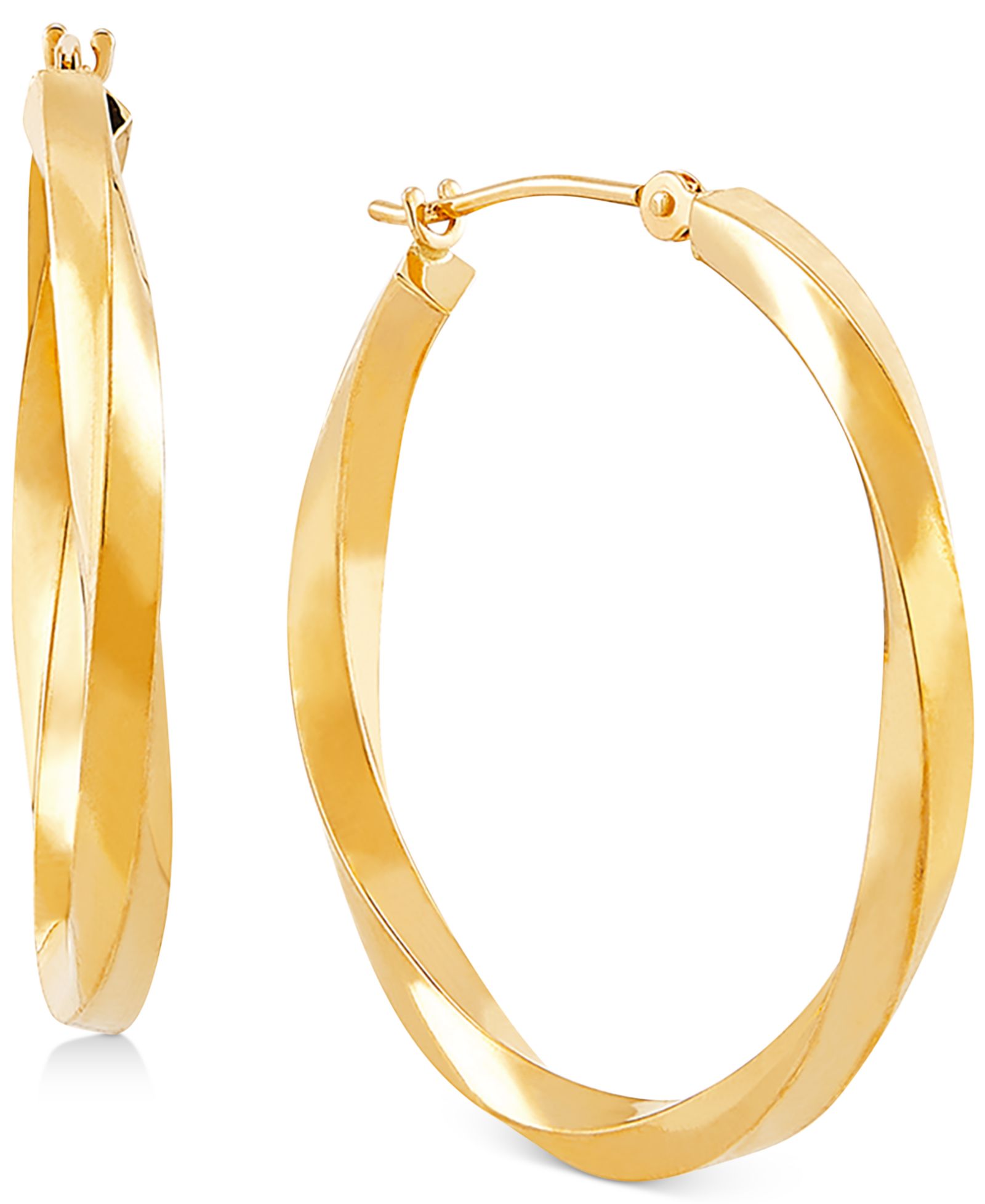 Серьги-кольца Medium Twist Round, 10k Gold, 30mm