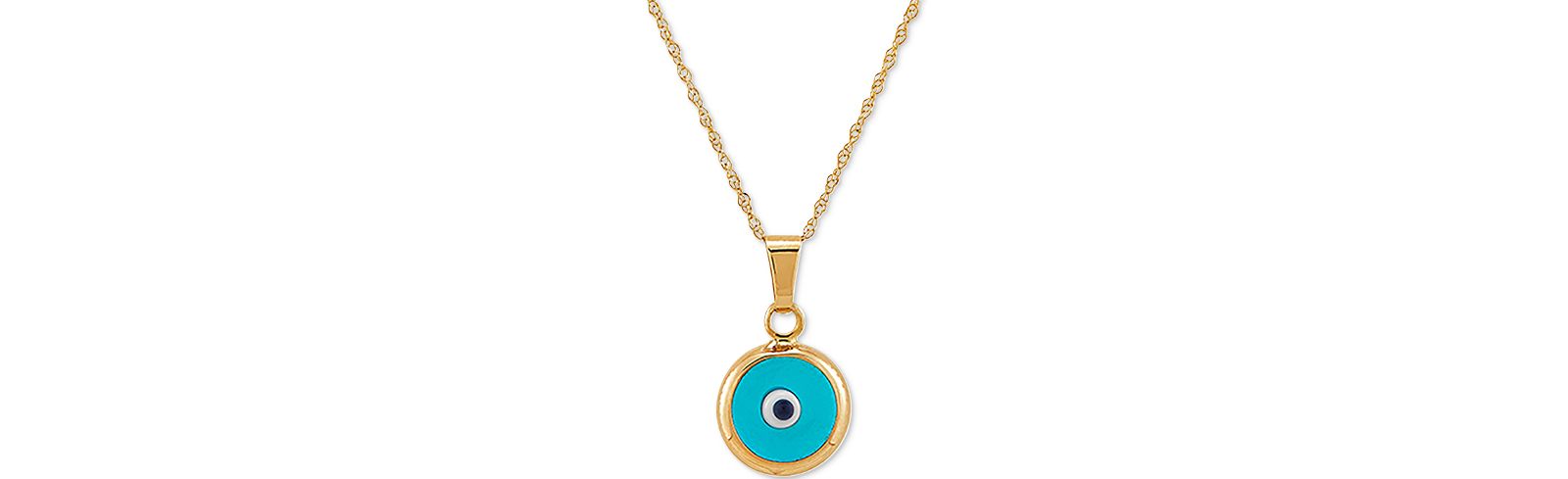 Подвеска ожерелье Enamel Evil-Eye 18" в 10k Gold
