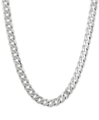 Curb Link 22" Chain Necklace (7mm) in Sterling Silver