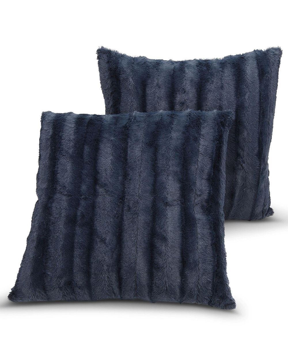 Cheer Collection Faux-Fur 2-Pack Decorative Pillows, 18" x 18"
