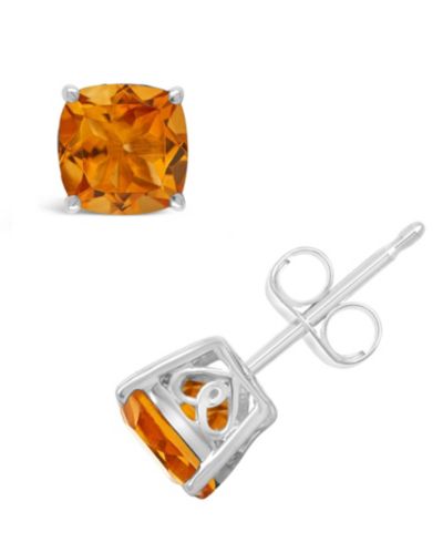 Gemstone Stud Earrings in Sterling Silver