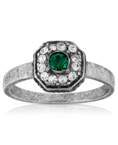 Кольцо из олова и прозрачного хрусталя Octagonal Ring
