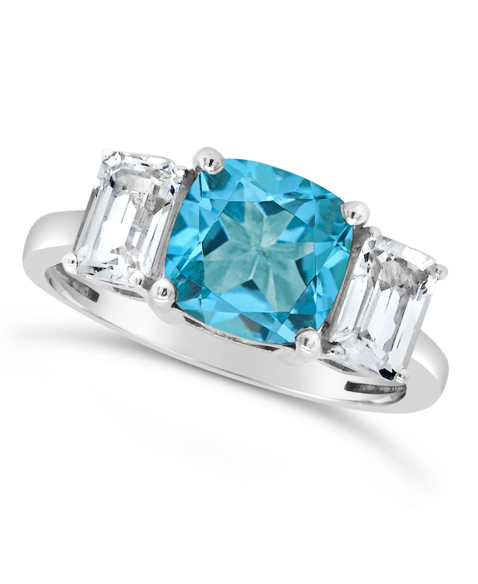 Gemstone and White Topaz (1-3/8 ct. t.w) Ring in Sterling Silver