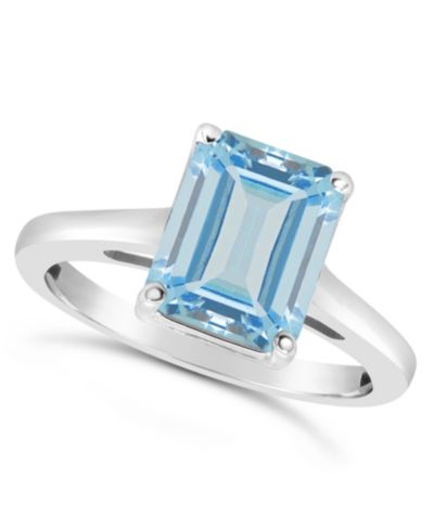 Кольцо с голубым топазом (4-1/6 ct. t.w.) в стерлинговом серебре