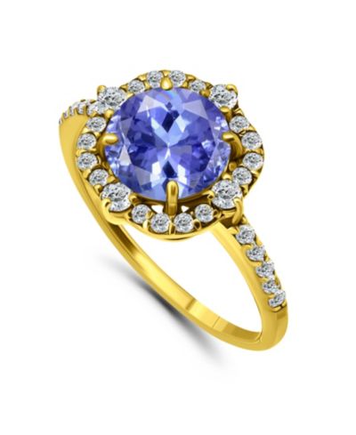 Кольцо Tanzanite Cubic Zirconia Fancy Halo