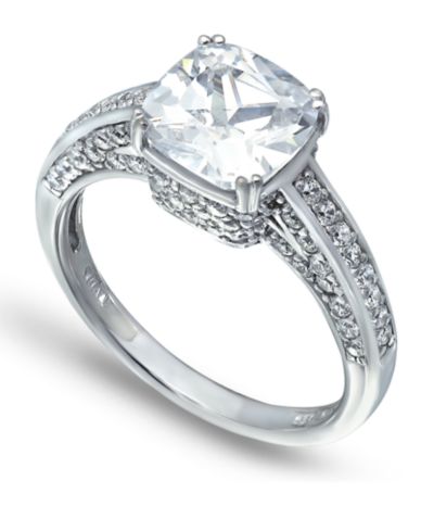 Macy's Кольцо с камнем Cubic Zirconia Cushion Stone