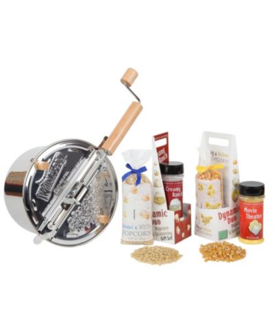 Wabash Valley Farms Stainless Steel Whirley-Pop Popcorn Popper Gift Set