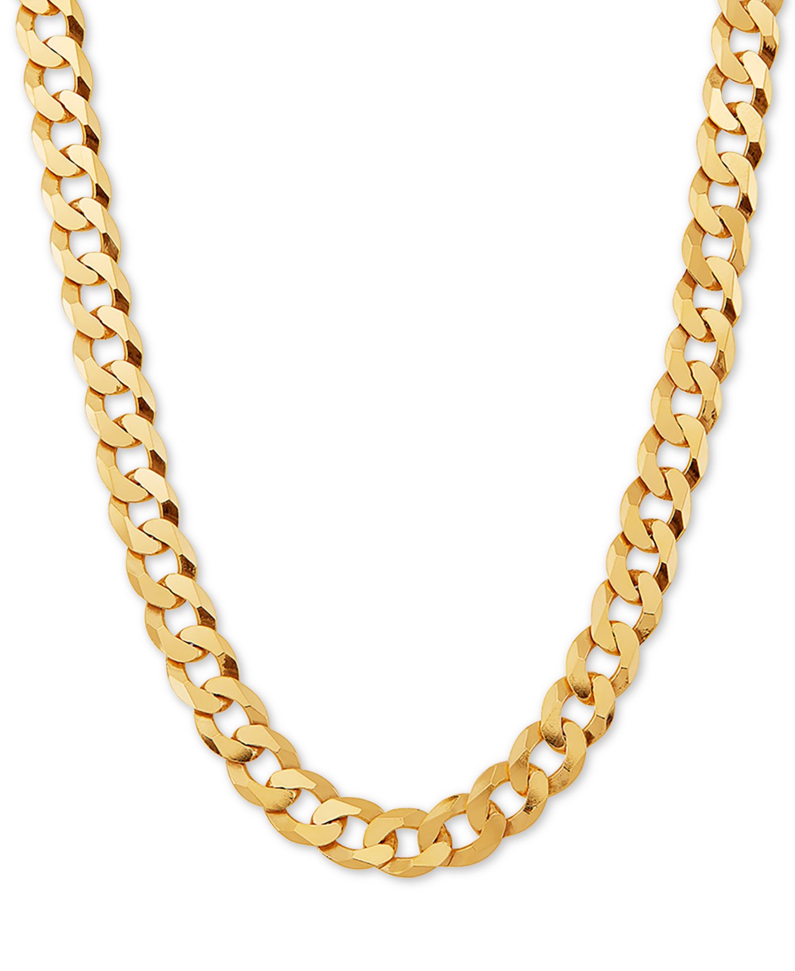 Curb Link ожерелье-цепочка 24" из стерлингового серебра с напылением 18k Gold