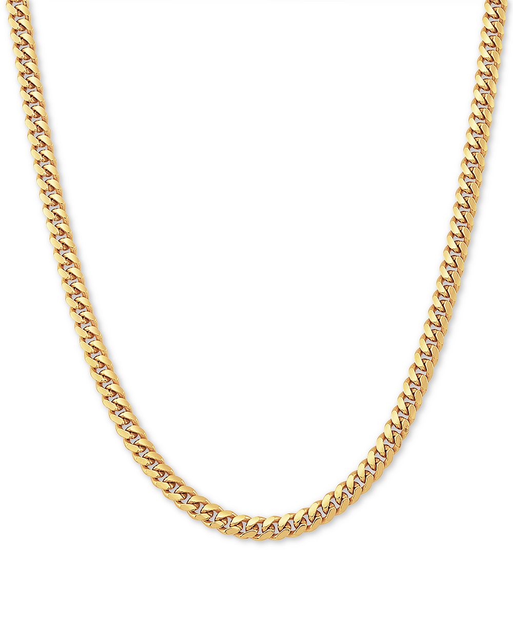 Cuban Link 22" Chain Necklace in 18k Gold-Plated Sterling Silver