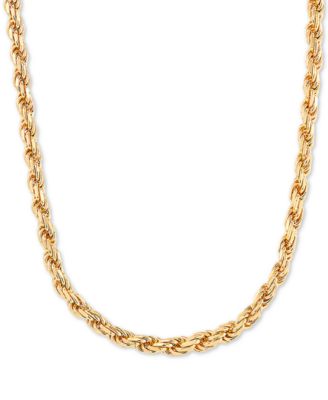 Цепочка-ожерелье Rope Link 22" из стерлингового серебра с напылением 18k Gold-Plated