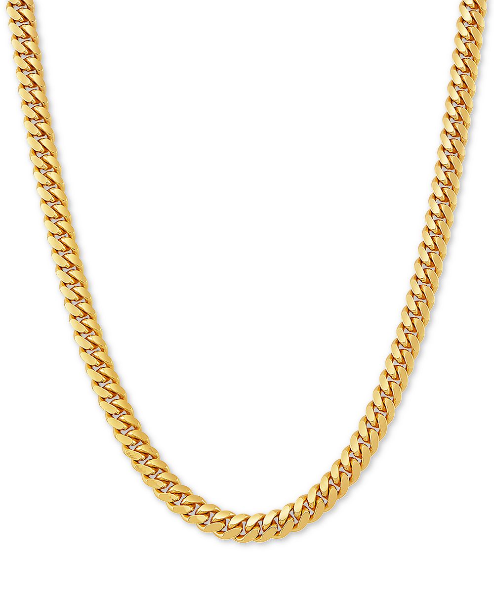 Цепочка-ожерелье Cuban Link 22" из стерлингового серебра с напылением 18k Gold