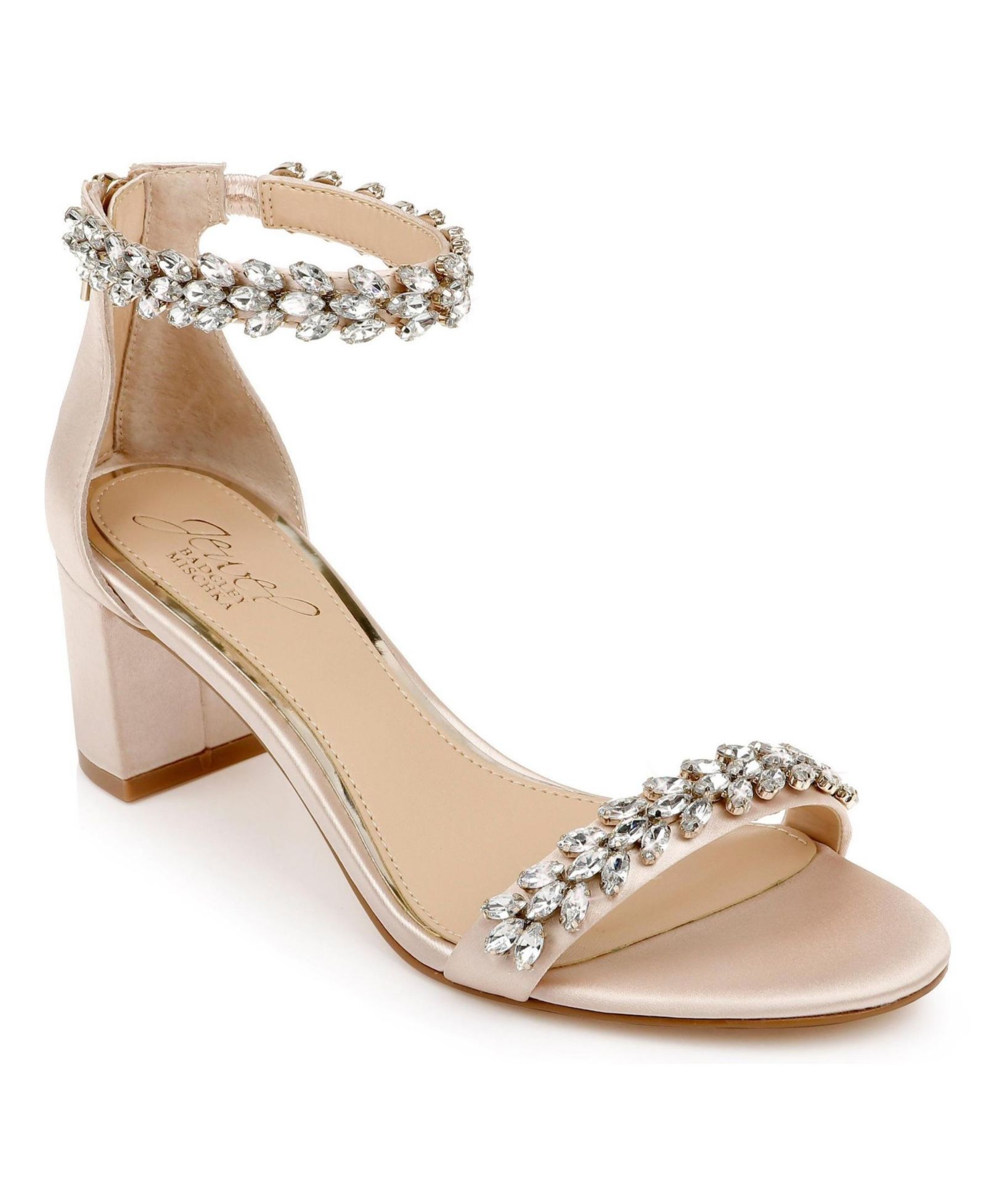 Jewel Badgley Mischka Women's Bronwen Block Heel Evening Sandals
