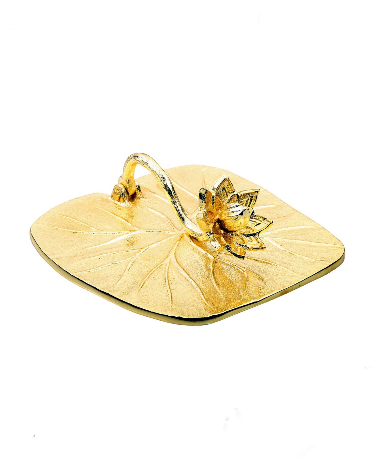 Держатель для салфеток Classic Touch Gold-Tone Square с дизайном Lotus Flower